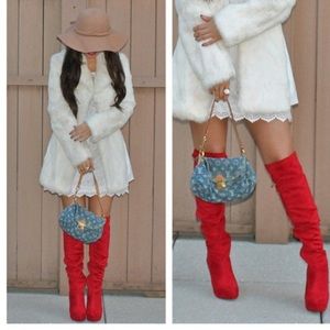 Bebe faux fur leather coat